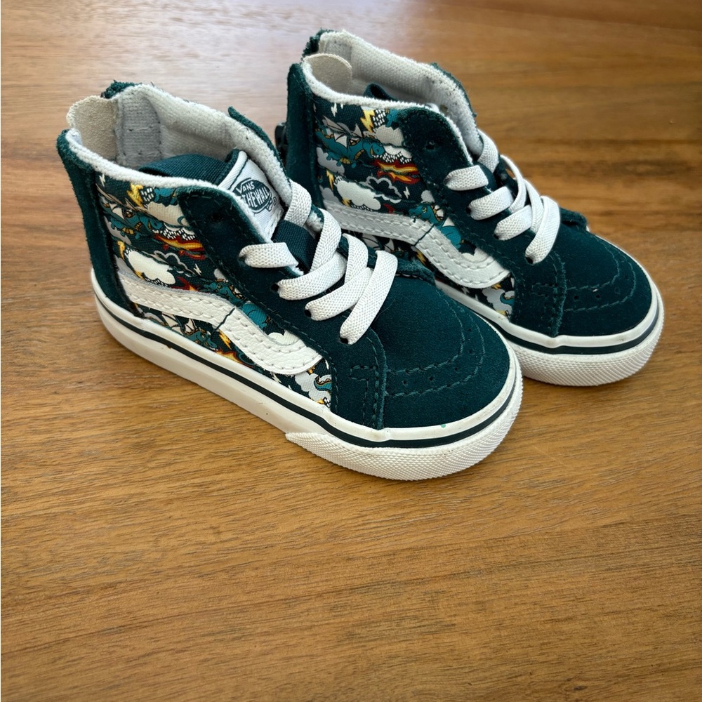 Vans Kids High-Top Sneakers - Teal and White